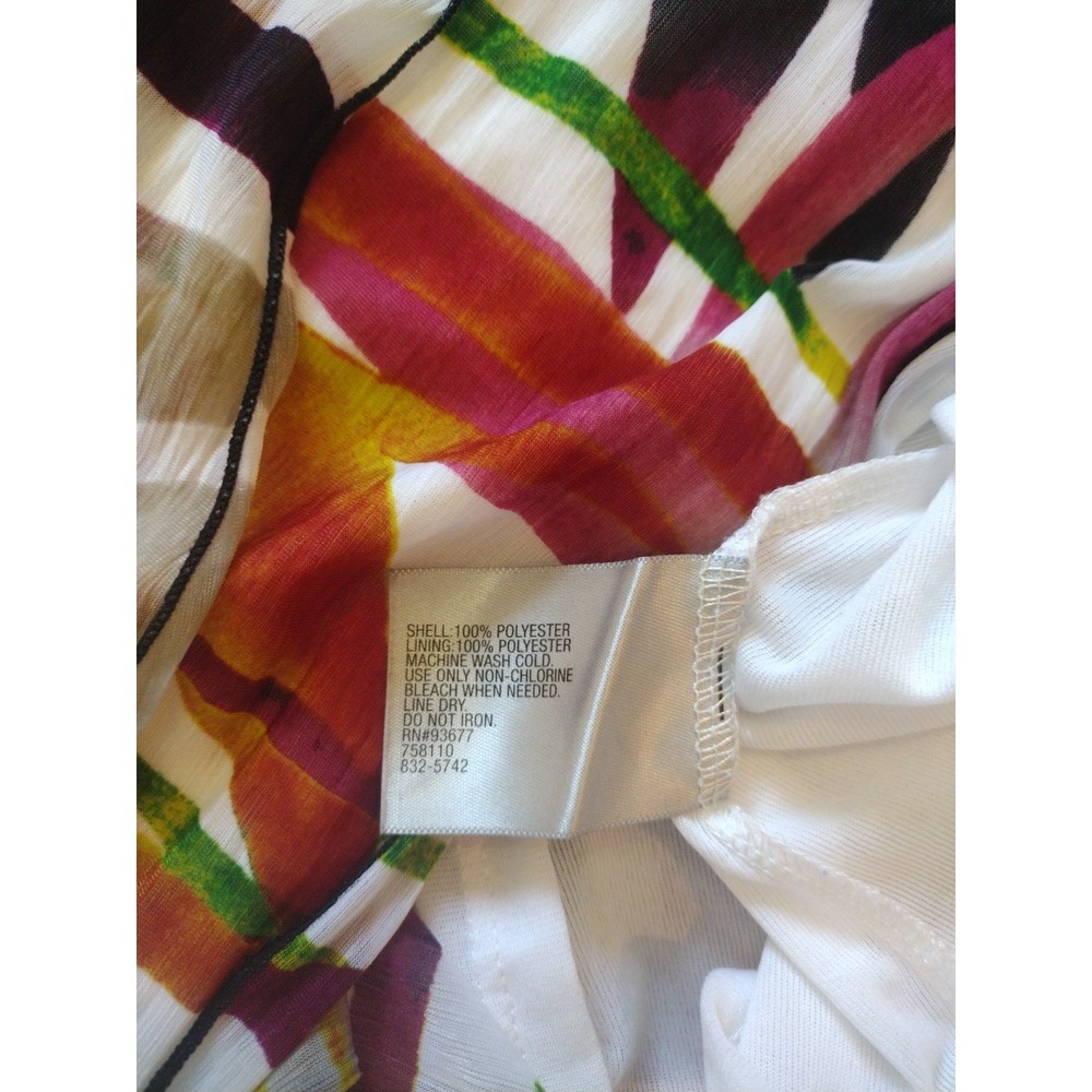 Worthington Blouse Woman's M Multicolor Sleeveless Layered Lined Mesh Top - Picture 8 of 8